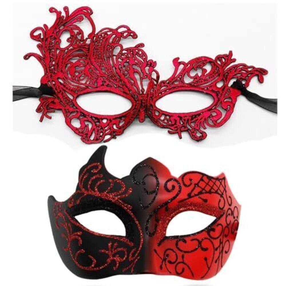 3888 Couple Masquerade Mask Shiny Venetian Mask Halloween Mask for Party
